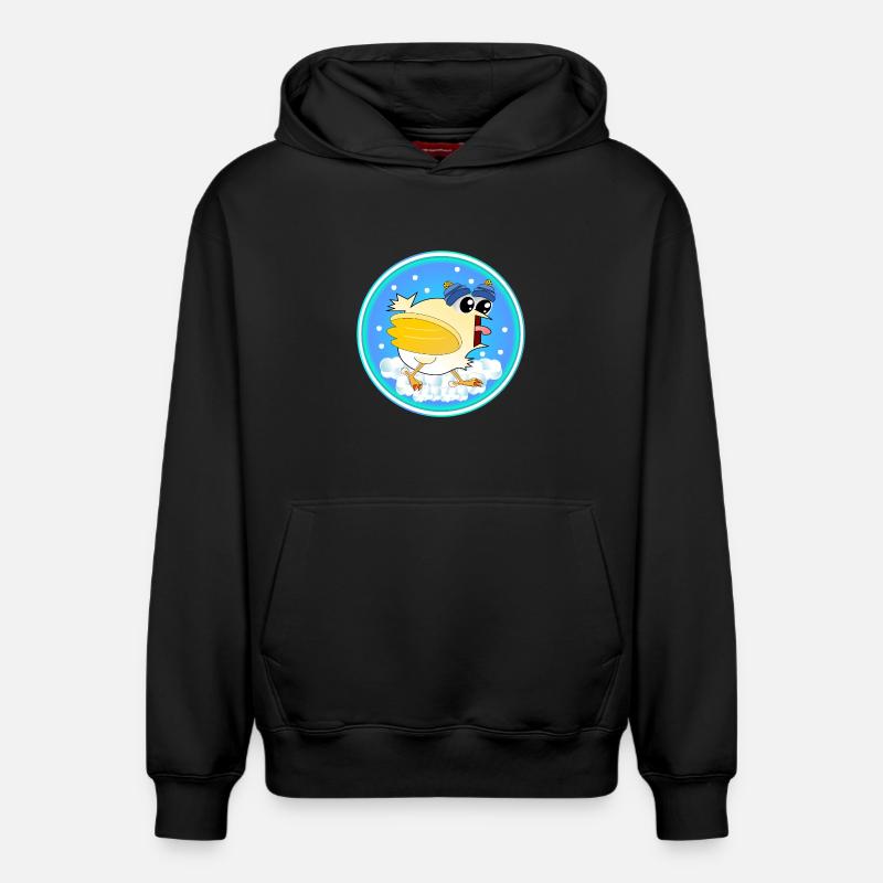 Poulets d’hiver de neige - Sweat à capuche unisexe décontracté en coton biologique – de SPREAD - noir
