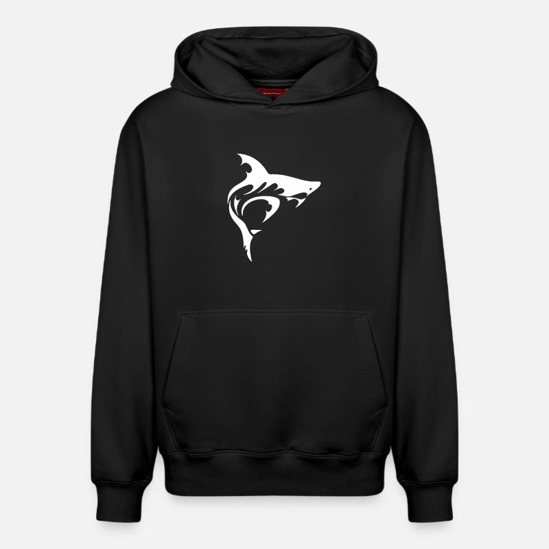 Requin - Sweat à capuche unisexe décontracté en coton biologique – de SPREAD - noir