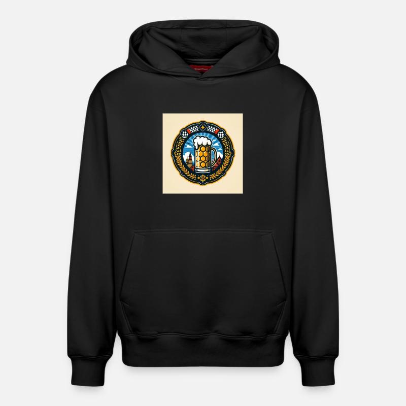 Logo de la bière 2 - Sweat à capuche unisexe décontracté en coton biologique – de SPREAD - noir
