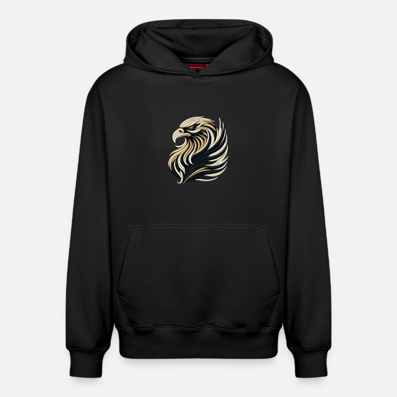 Tee Majestueux Aigle Brodé - Sweat à capuche unisexe décontracté en coton biologique – de SPREAD - noir