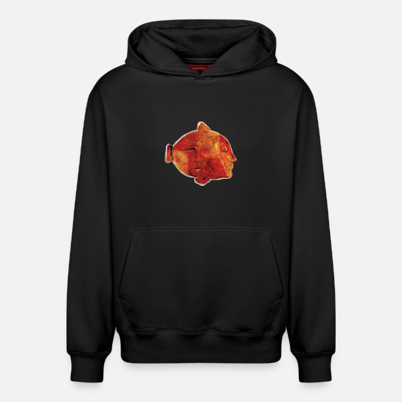 POISSON - Sweat à capuche unisexe décontracté en coton biologique – de SPREAD - noir