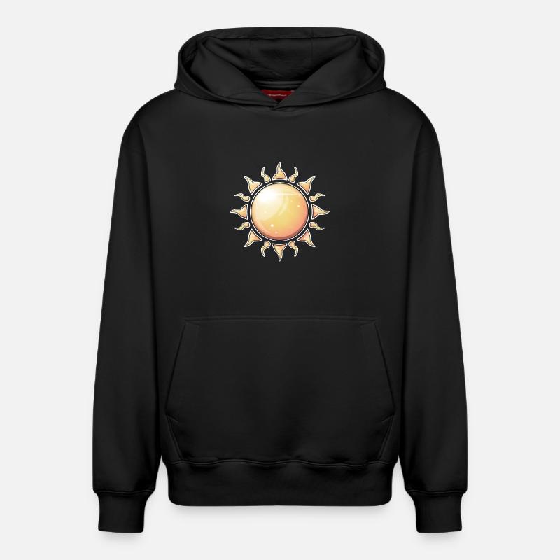 Rayonnant Sunburst Nature Design - Sweat à capuche unisexe décontracté en coton biologique – de SPREAD - noir