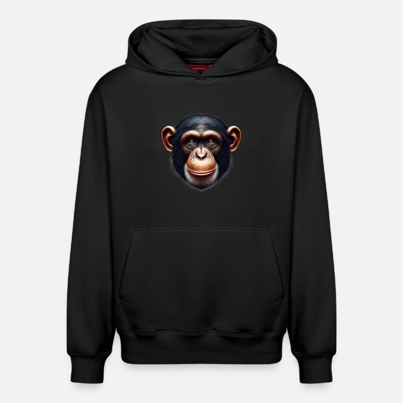 Singe chimpanzé - Sweat à capuche unisexe décontracté en coton biologique – de SPREAD - noir