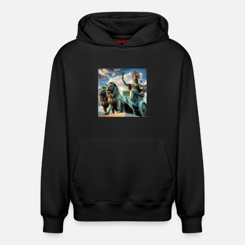 Déesse Cybèle - Sweat à capuche unisexe décontracté en coton biologique – de SPREAD - noir