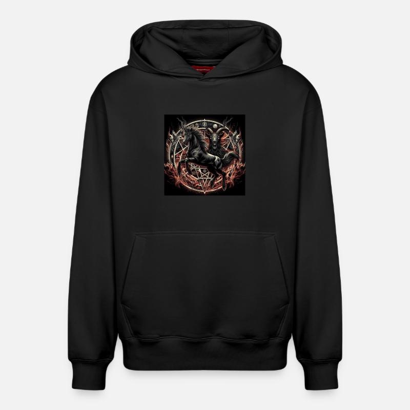 Cheval satanique - Sweat à capuche unisexe décontracté en coton biologique – de SPREAD - noir