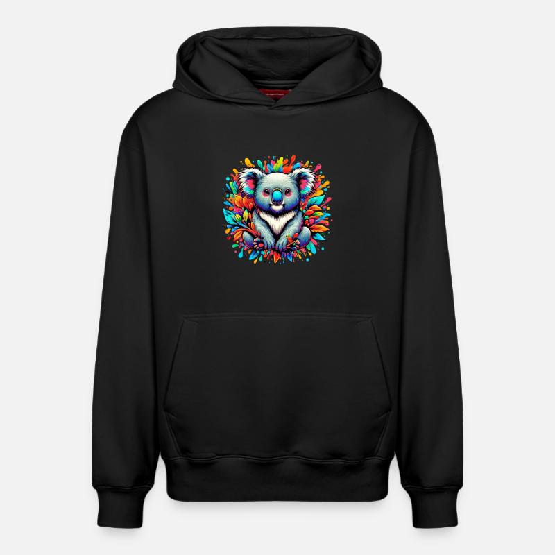 Koala - Sweat à capuche unisexe décontracté en coton biologique – de SPREAD - noir