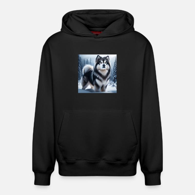 Malamute d’Alaska - Sweat à capuche unisexe décontracté en coton biologique – de SPREAD - noir