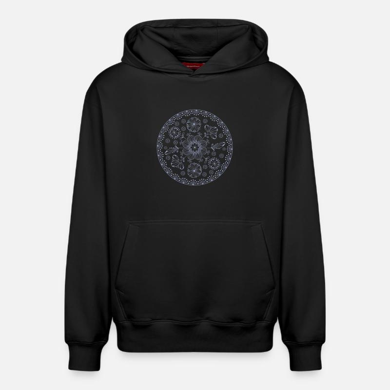 Motif floral - Sweat à capuche unisexe décontracté en coton biologique – de SPREAD - noir