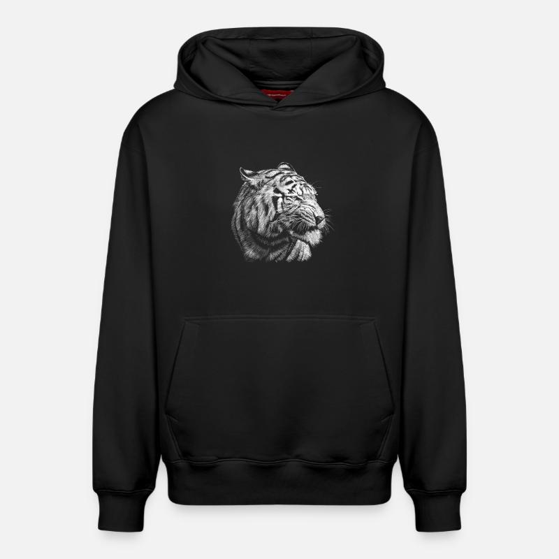 Tigre - Sweat à capuche unisexe décontracté en coton biologique – de SPREAD - noir