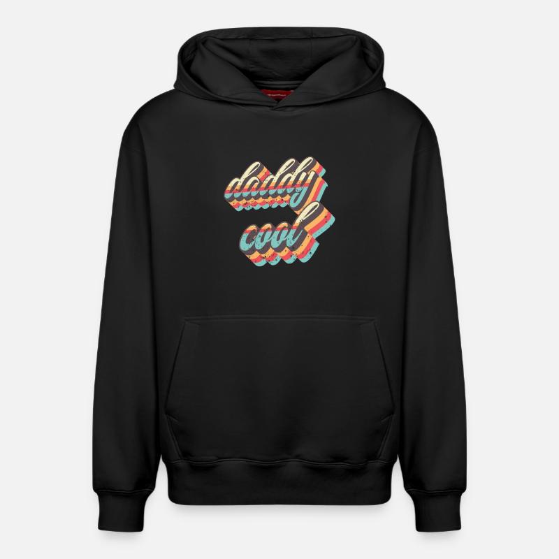 Sangles rétro Daddy Cool - Sweat à capuche unisexe décontracté en coton biologique – de SPREAD - noir