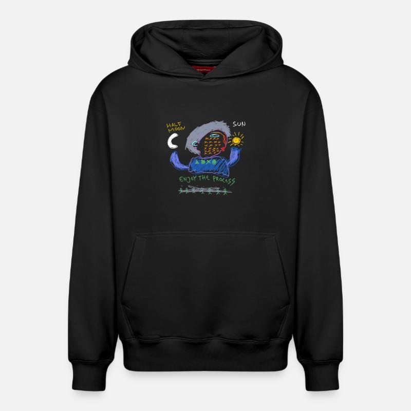 Profitez du processus - Sweat à capuche unisexe décontracté en coton biologique – de SPREAD - noir