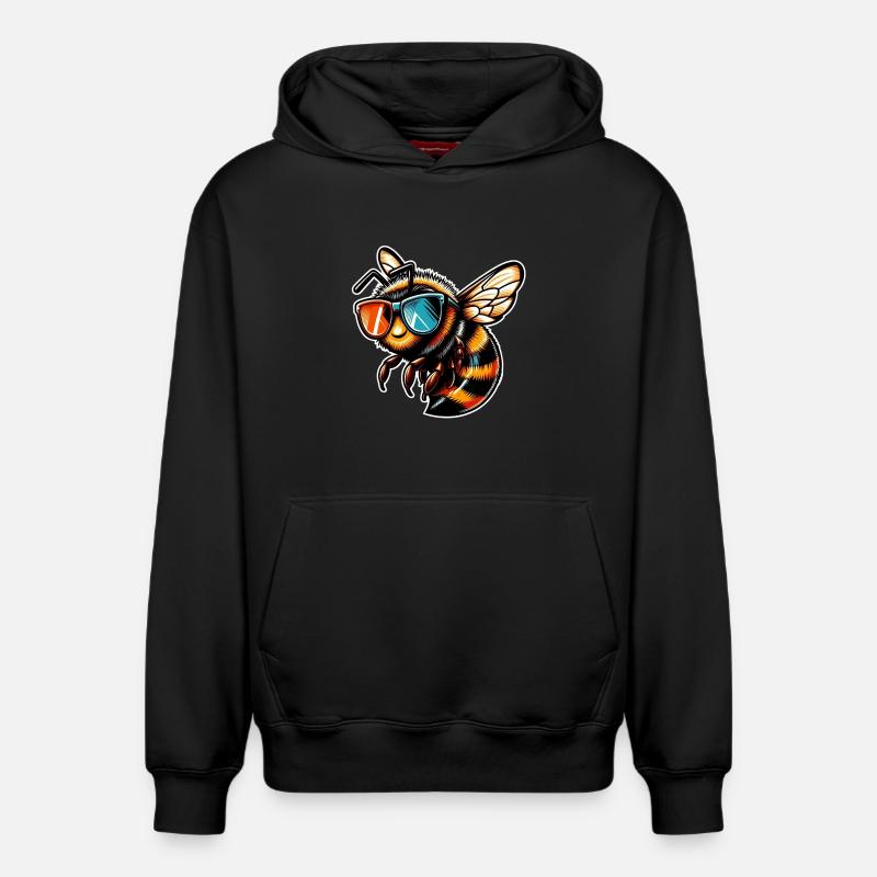 Abeille - Sweat à capuche unisexe décontracté en coton biologique – de SPREAD - noir