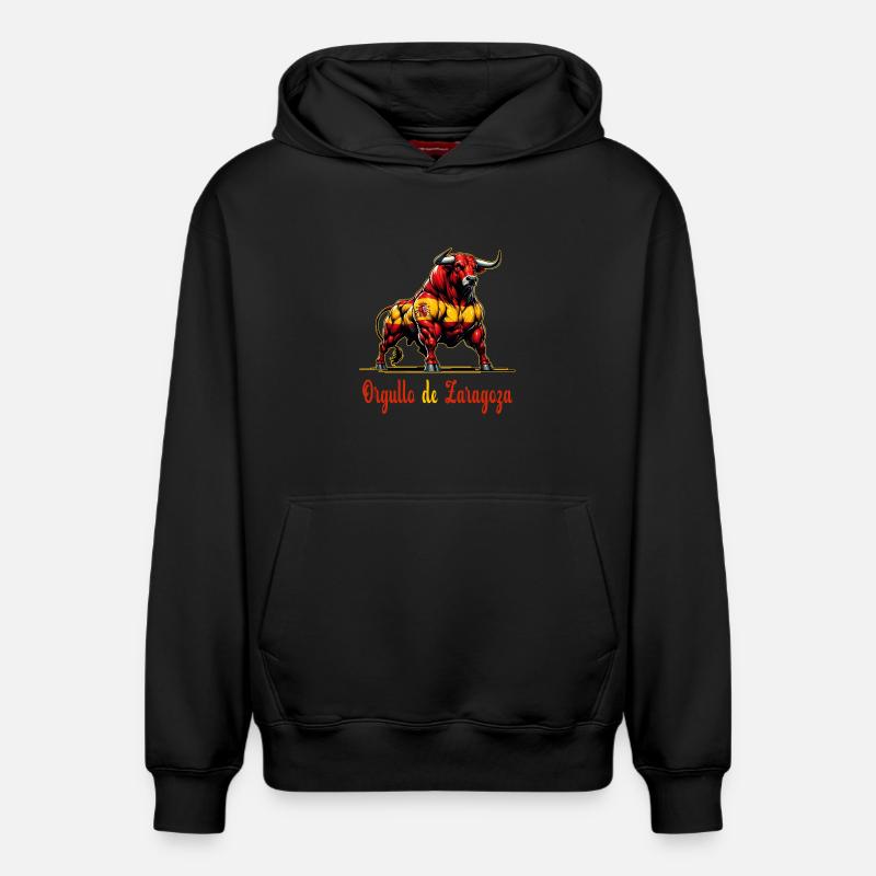 Design du drapeau Pride Zaragoza - Sweat à capuche unisexe décontracté en coton biologique – de SPREAD - noir