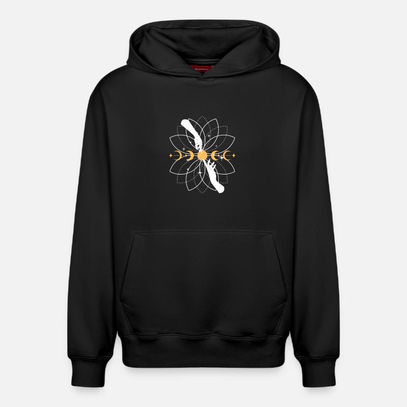 Mandala de Koi Céleste - Sweat à capuche unisexe décontracté en coton biologique – de SPREAD - noir