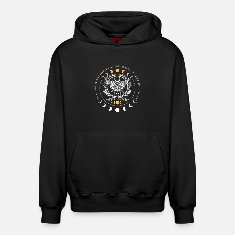 Mandala du Papillon Céleste - Sweat à capuche unisexe décontracté en coton biologique – de SPREAD - noir