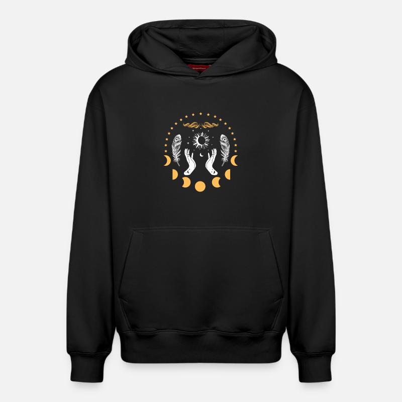 Lève-lune des Mains Célestes - Sweat à capuche unisexe décontracté en coton biologique – de SPREAD - noir