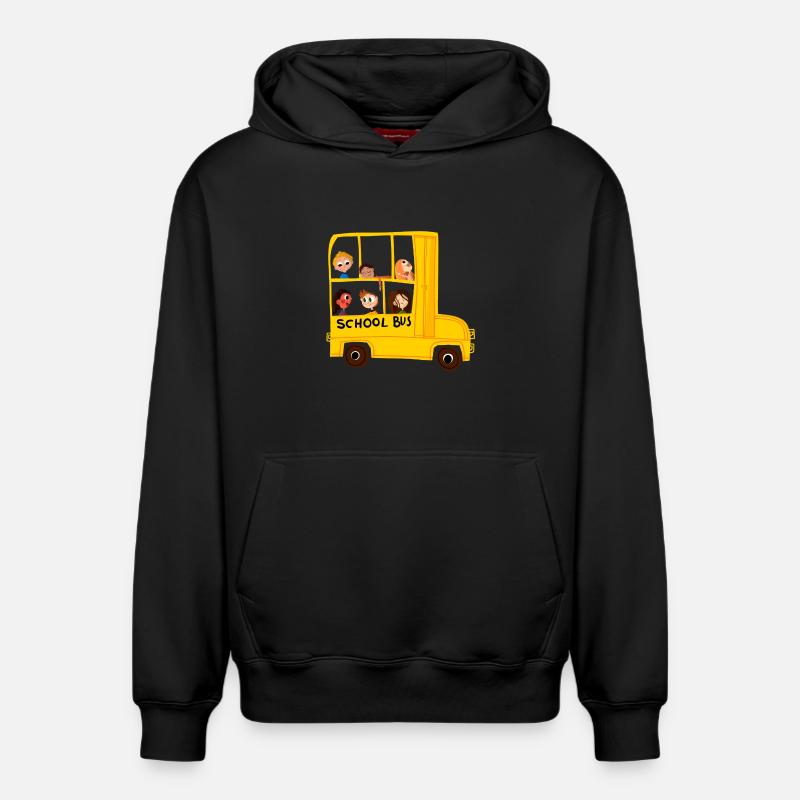 Autobus scolaire - Sweat à capuche unisexe décontracté en coton biologique – de SPREAD - noir