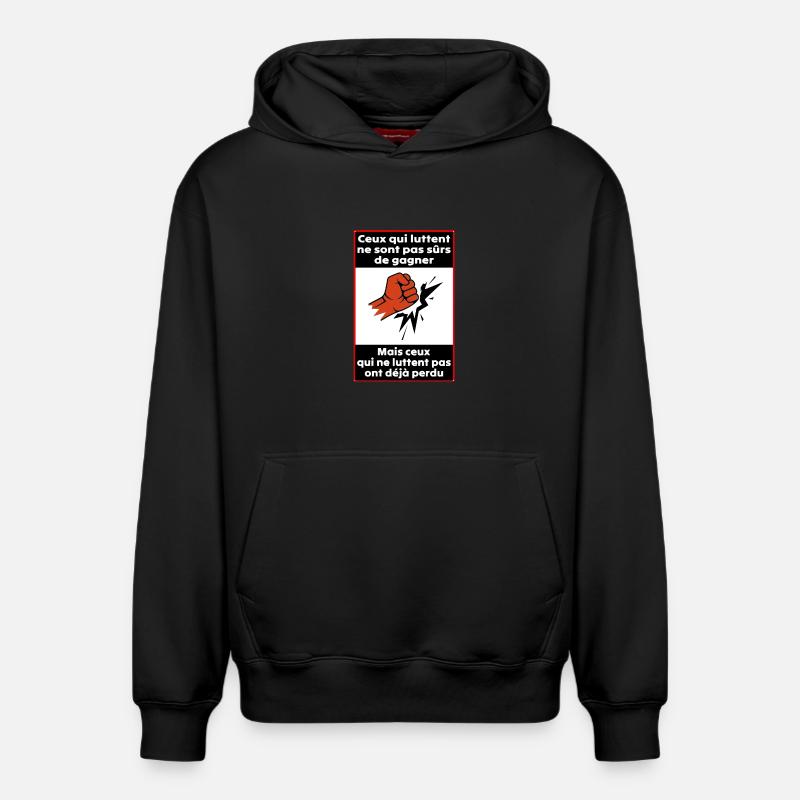 Ceux qui luttent - Sweat à capuche unisexe décontracté en coton biologique – de SPREAD - noir