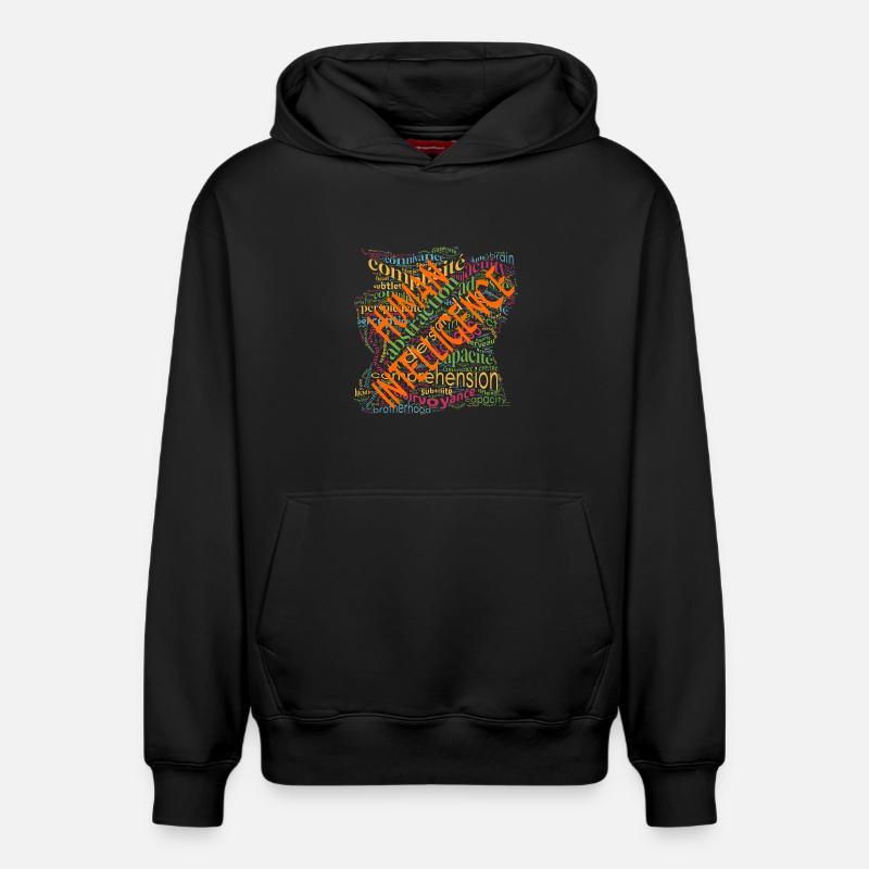 Human Intelligence nuage - Sweat à capuche unisexe décontracté en coton biologique – de SPREAD - noir