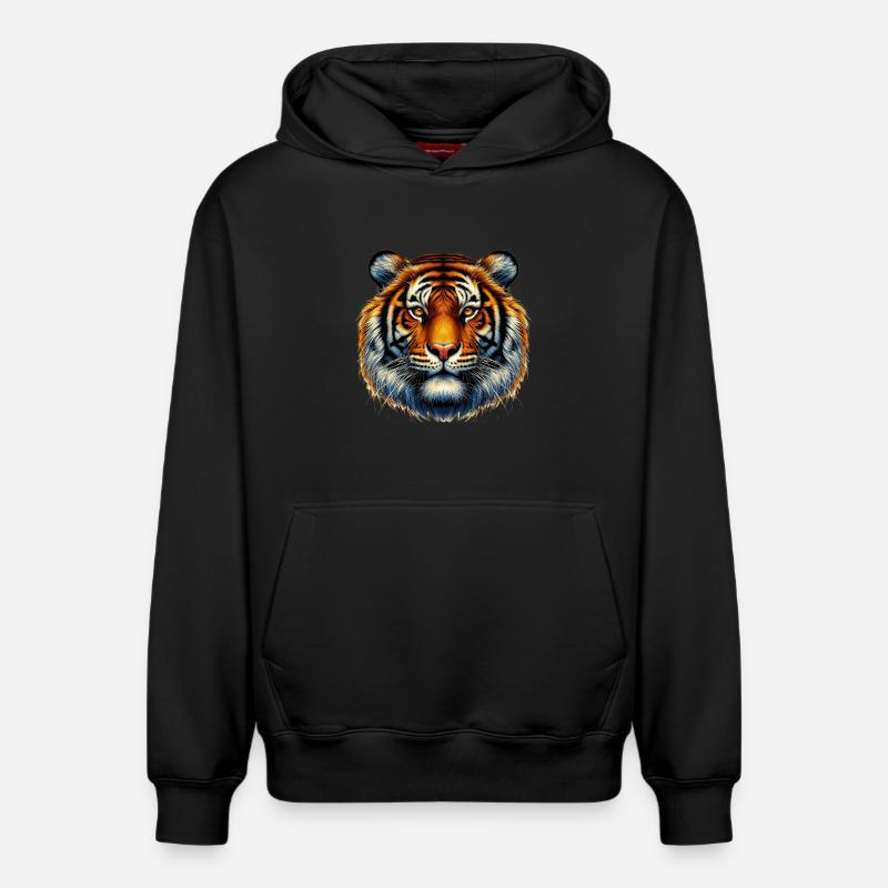 Tigre - Sweat à capuche unisexe décontracté en coton biologique – de SPREAD - noir