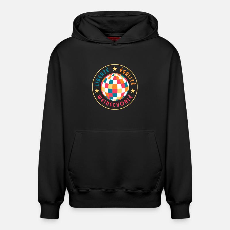 Liberté Egalité Wine Spritzer - Sweat à capuche unisexe décontracté en coton biologique – de SPREAD - noir
