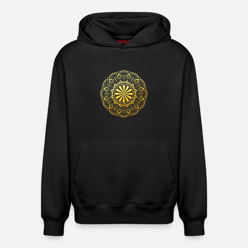 Mandala - Sweat à capuche unisexe décontracté en coton biologique – de SPREAD - noir