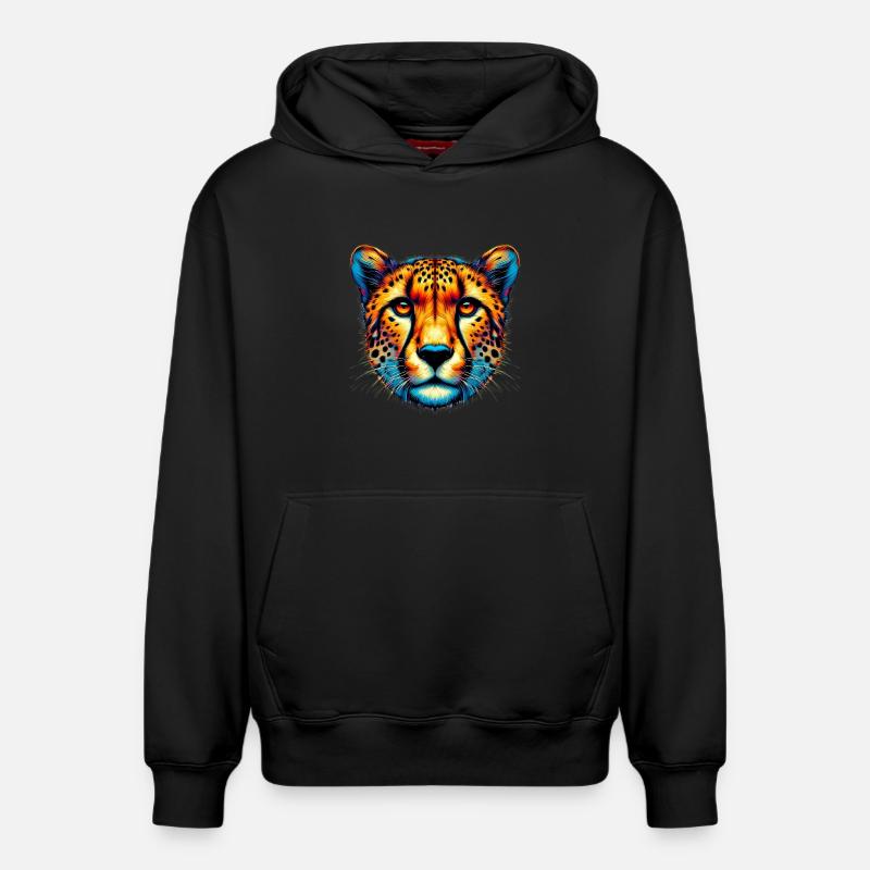 Guépard - Sweat à capuche unisexe décontracté en coton biologique – de SPREAD - noir
