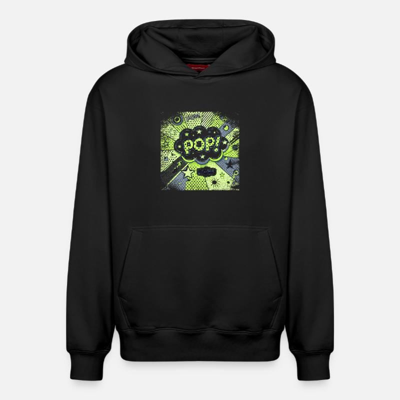 Pop Art VERT - Sweat à capuche unisexe décontracté en coton biologique – de SPREAD - noir
