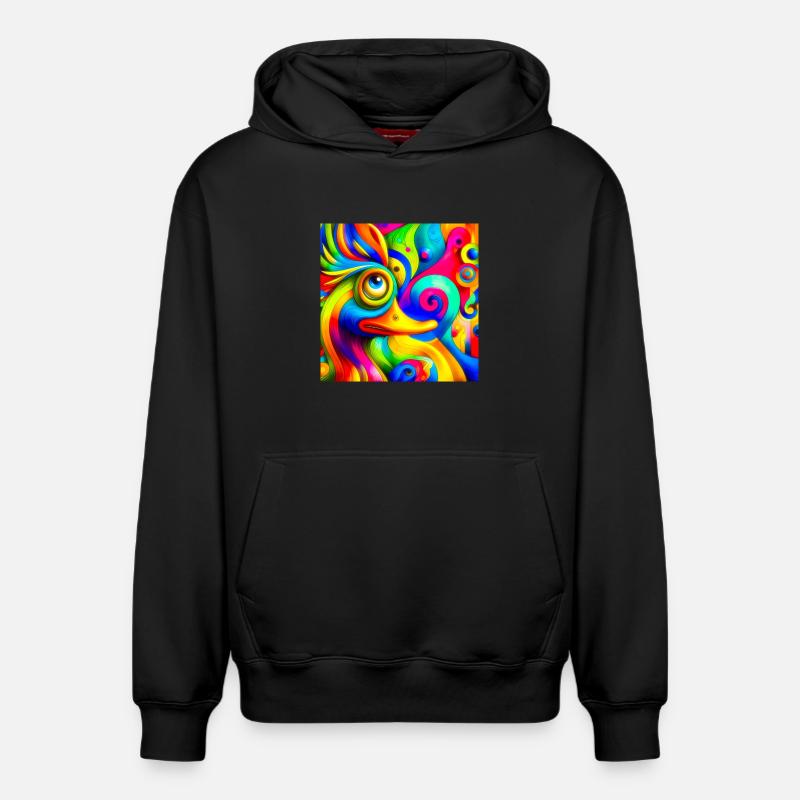 Peinture d’un canard - Sweat à capuche unisexe décontracté en coton biologique – de SPREAD - noir