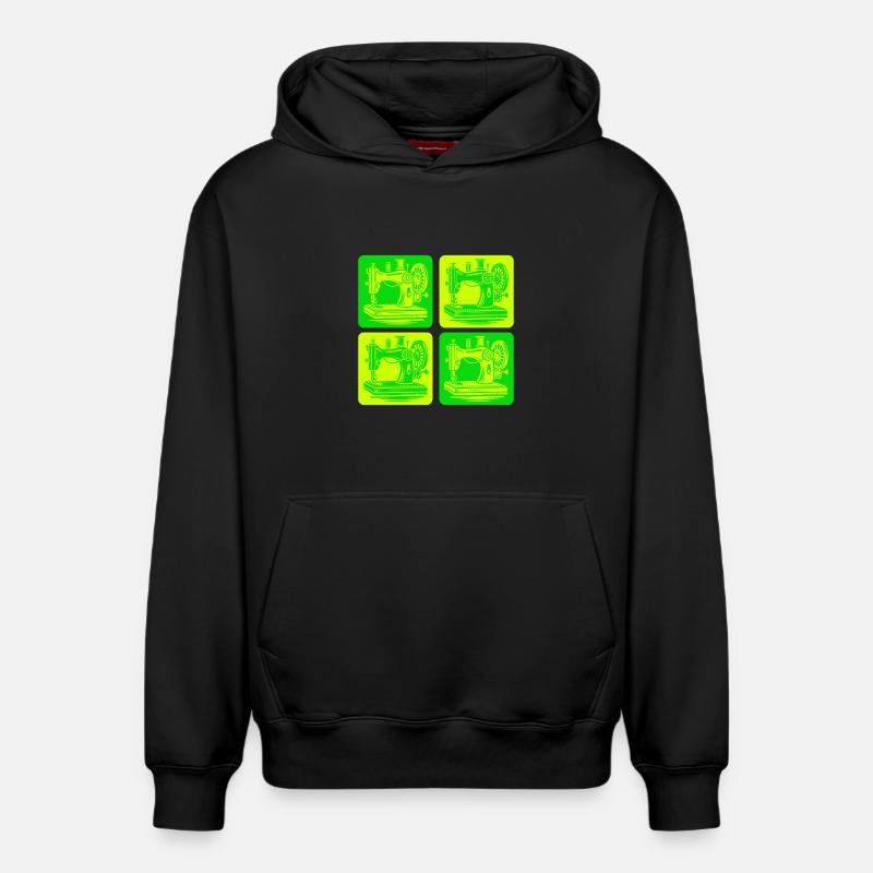 Conception de machines à coudre - Sweat à capuche unisexe décontracté en coton biologique – de SPREAD - noir