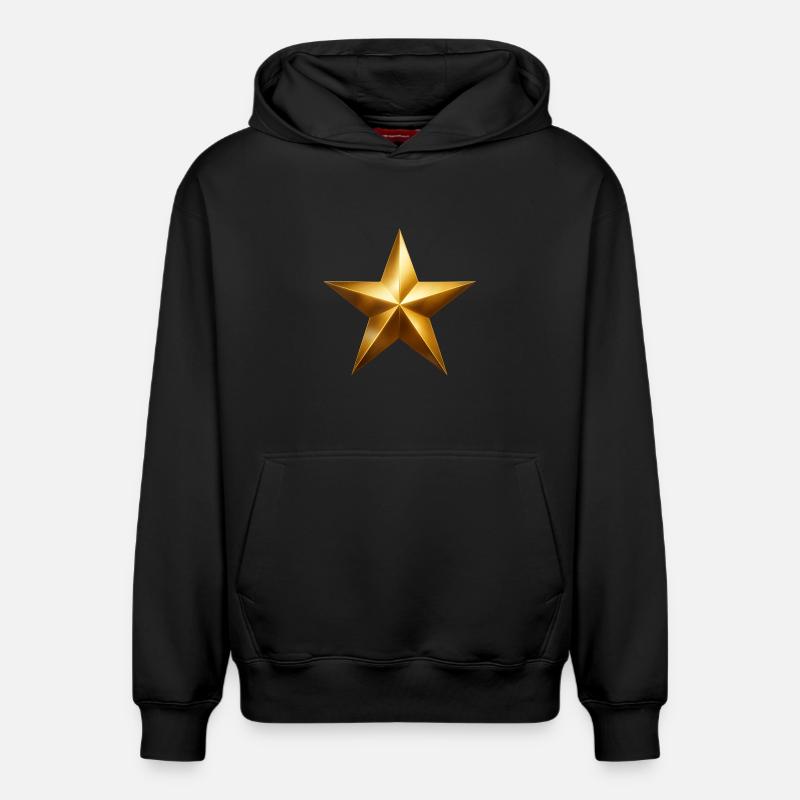 Accent étoile dorée - Sweat à capuche unisexe décontracté en coton biologique – de SPREAD - noir