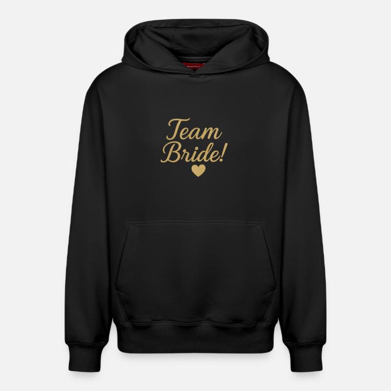 Team Bride Gold Script Design. Hochzeit - Relaxed Unisex Organic Hoodie – von SPREAD - Schwarz
