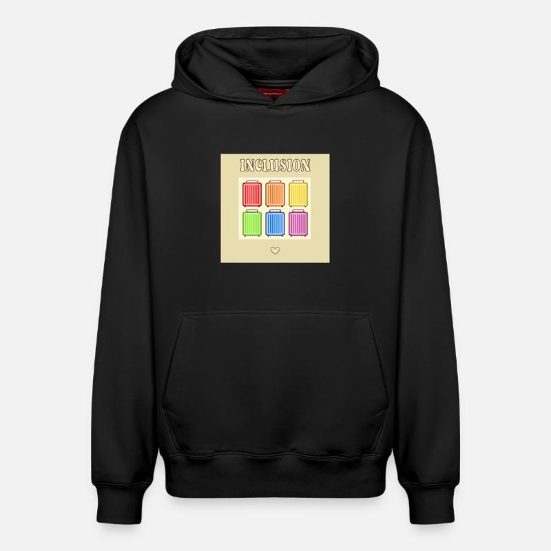 Inclusion Diversit Pride Fiert Valise - Sweat à capuche unisexe décontracté en coton biologique – de SPREAD - noir