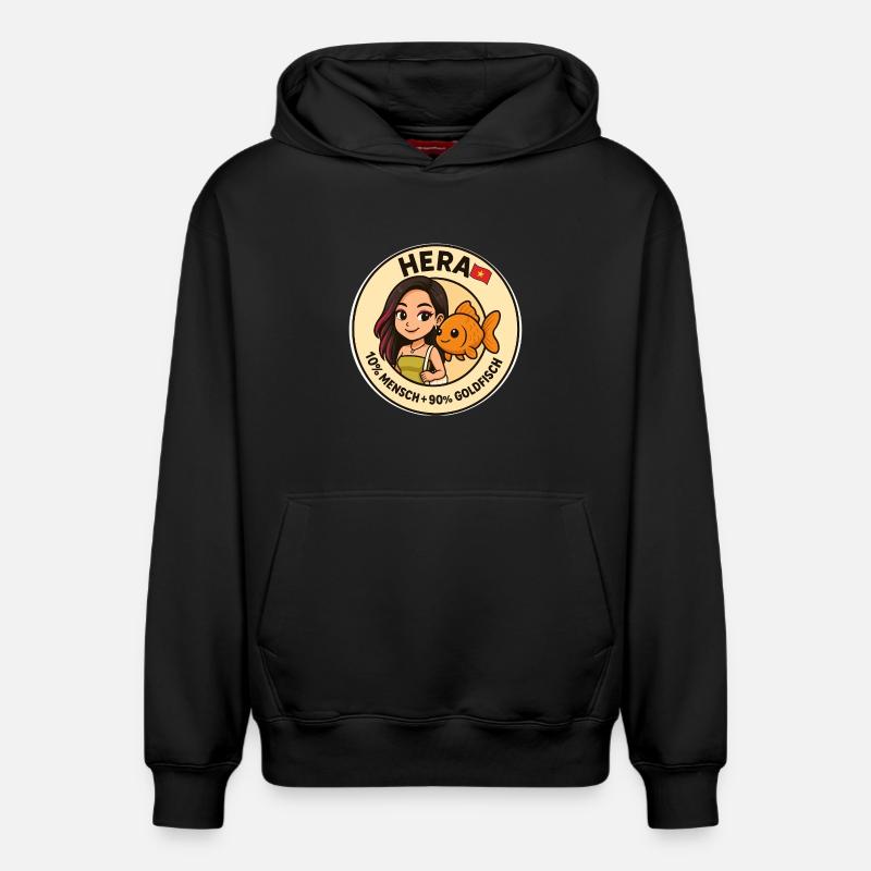 Héra - Sweat à capuche unisexe décontracté en coton biologique – de SPREAD - noir