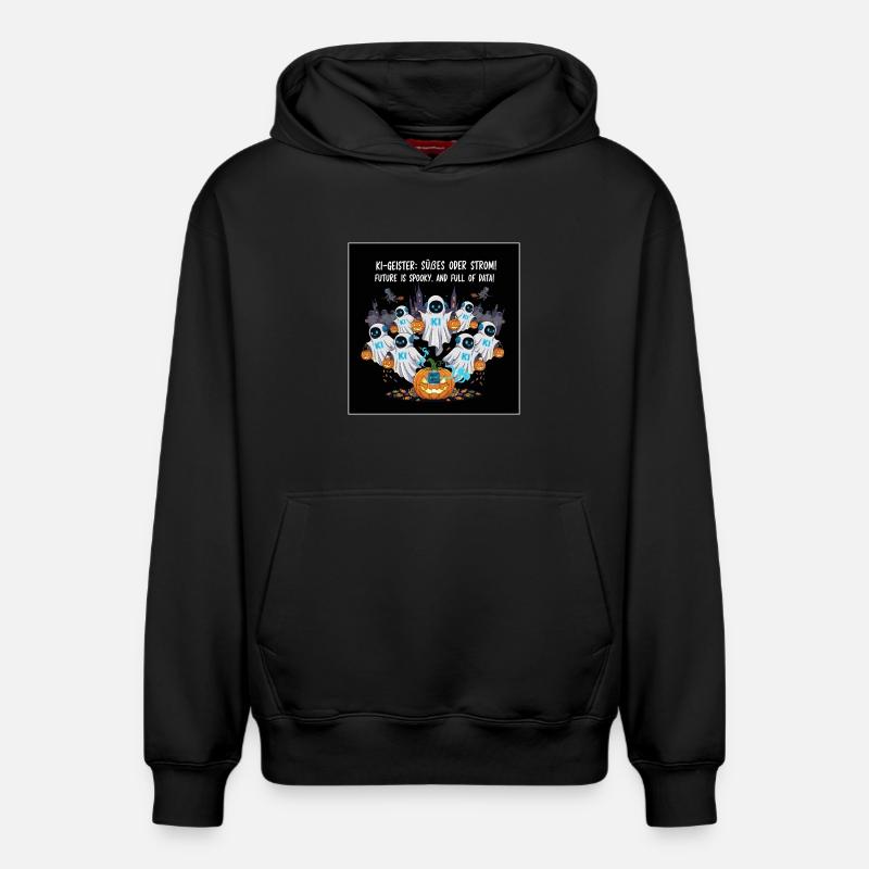 AI Ghosts : Trick or Stream ! - Sweat à capuche unisexe décontracté en coton biologique – de SPREAD - noir