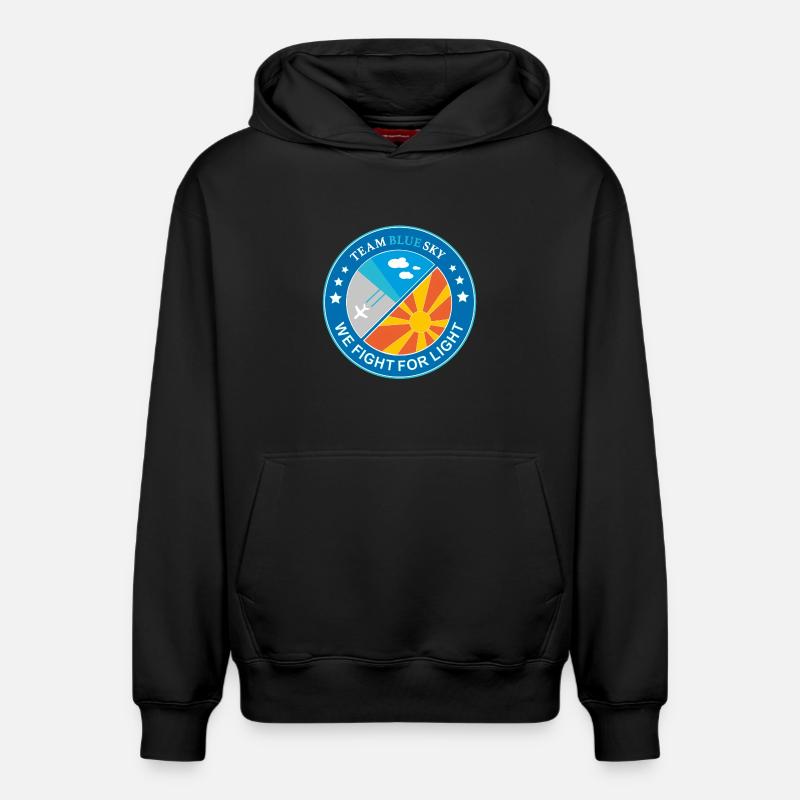 Lichtkrieger Abzeichen Sommer Sonne blauer Himmel - Relaxed Unisex Organic Hoodie – von SPREAD - Schwarz