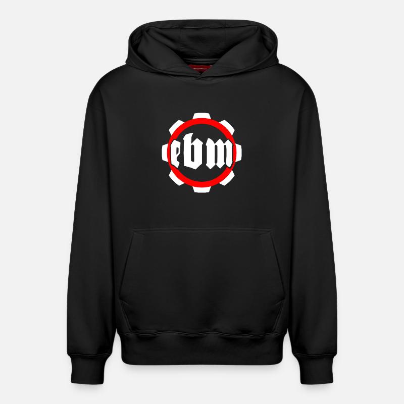 Conception d’engrenages d’inspiration industrielle - EBM - Sweat à capuche unisexe décontracté en coton biologique – de SPREAD - noir