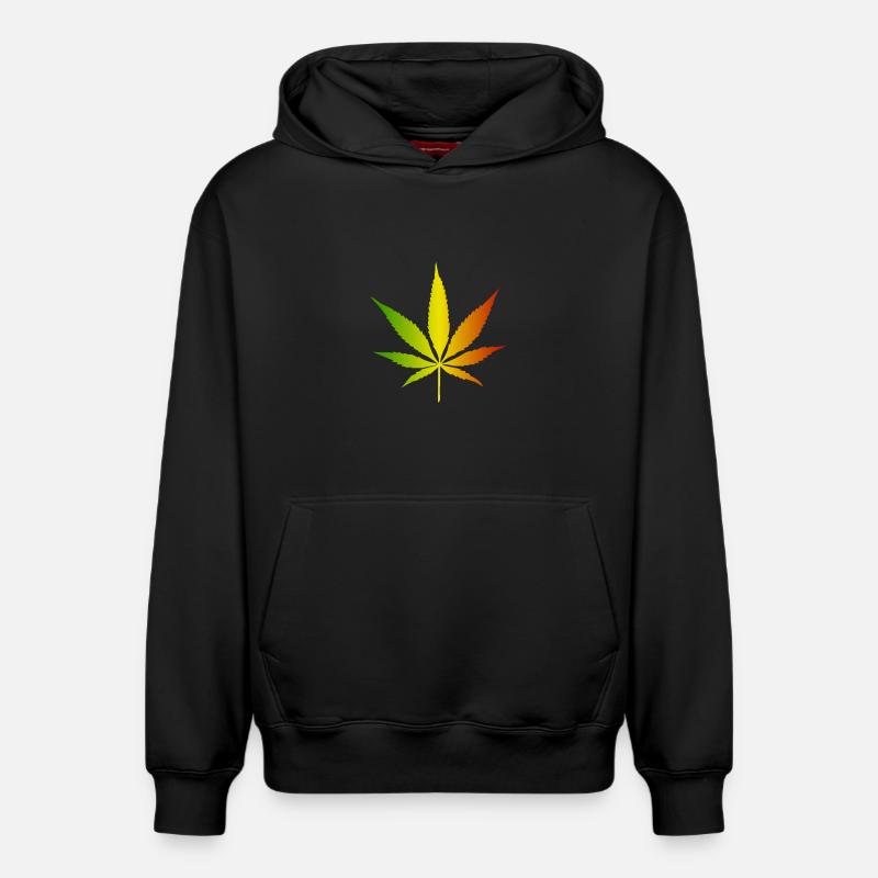 Feuille de cannabis dégradée rasta - Sweat à capuche unisexe décontracté en coton biologique – de SPREAD - noir