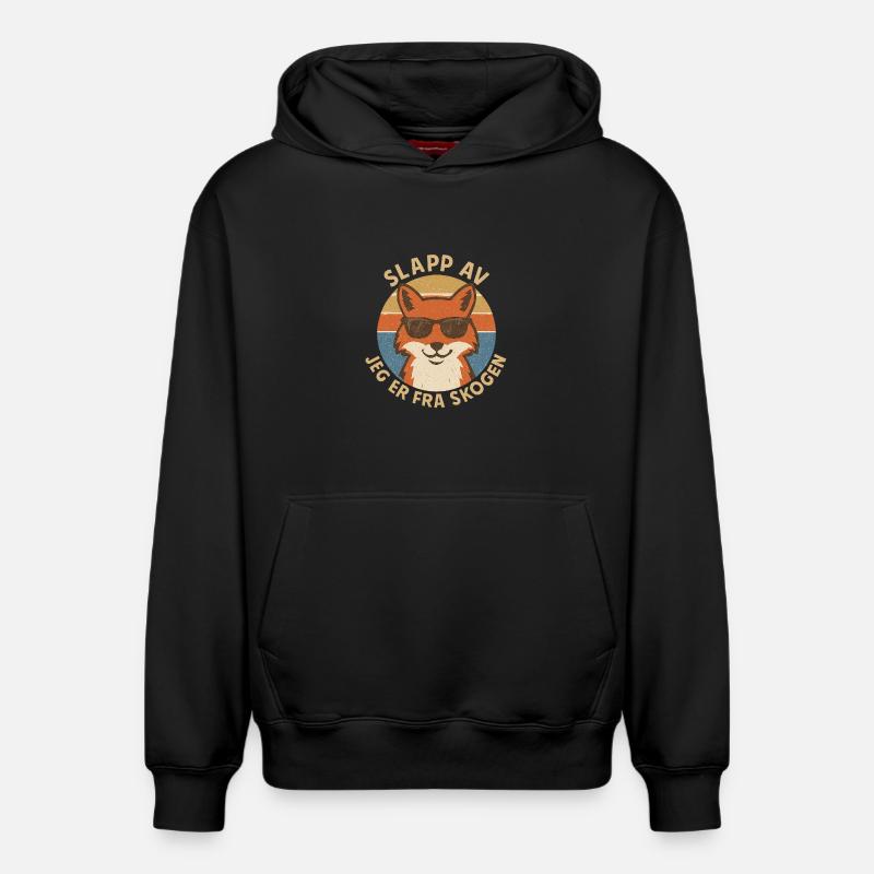 Renard relax - Sweat à capuche unisexe décontracté en coton biologique – de SPREAD - noir