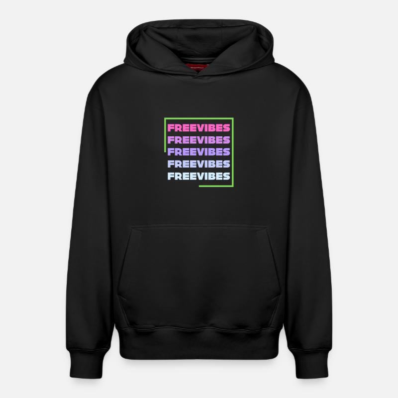 Vibrations gratuites - Sweat à capuche unisexe décontracté en coton biologique – de SPREAD - noir