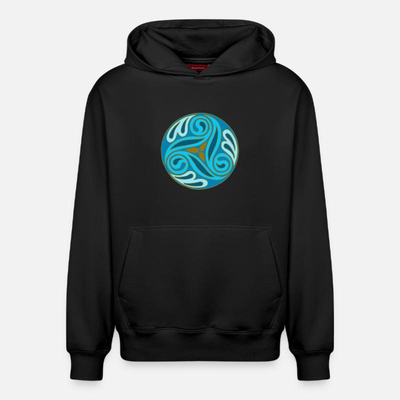 Sphère celte Bleue - Sweat à capuche unisexe décontracté en coton biologique – de SPREAD - noir