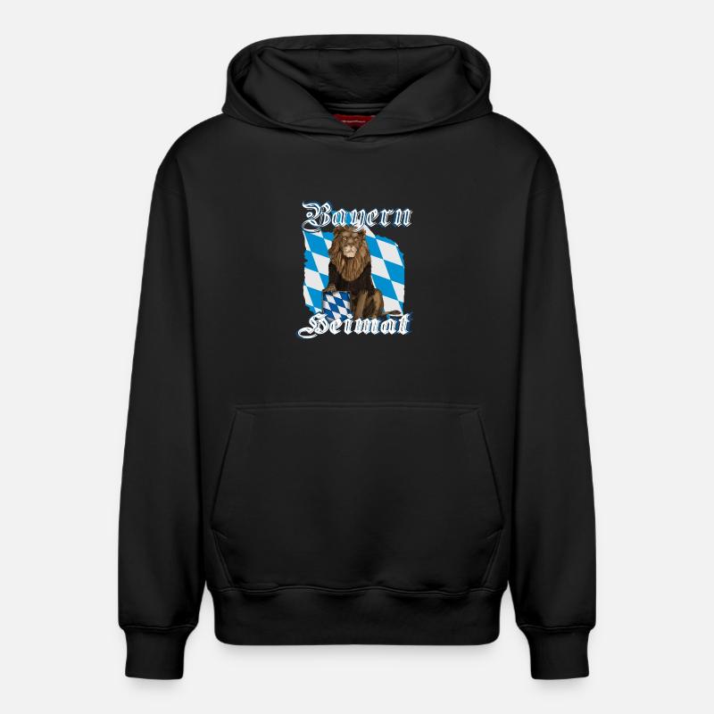Bavière Home Lion - Sweat à capuche unisexe décontracté en coton biologique – de SPREAD - noir