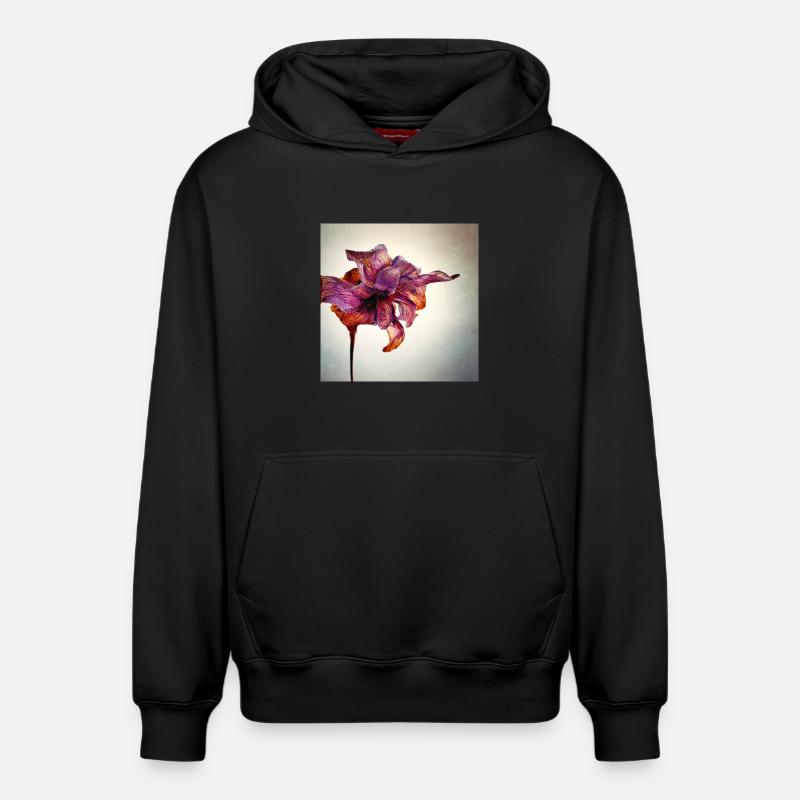 Fleur fanée - Sweat à capuche unisexe décontracté en coton biologique – de SPREAD - noir