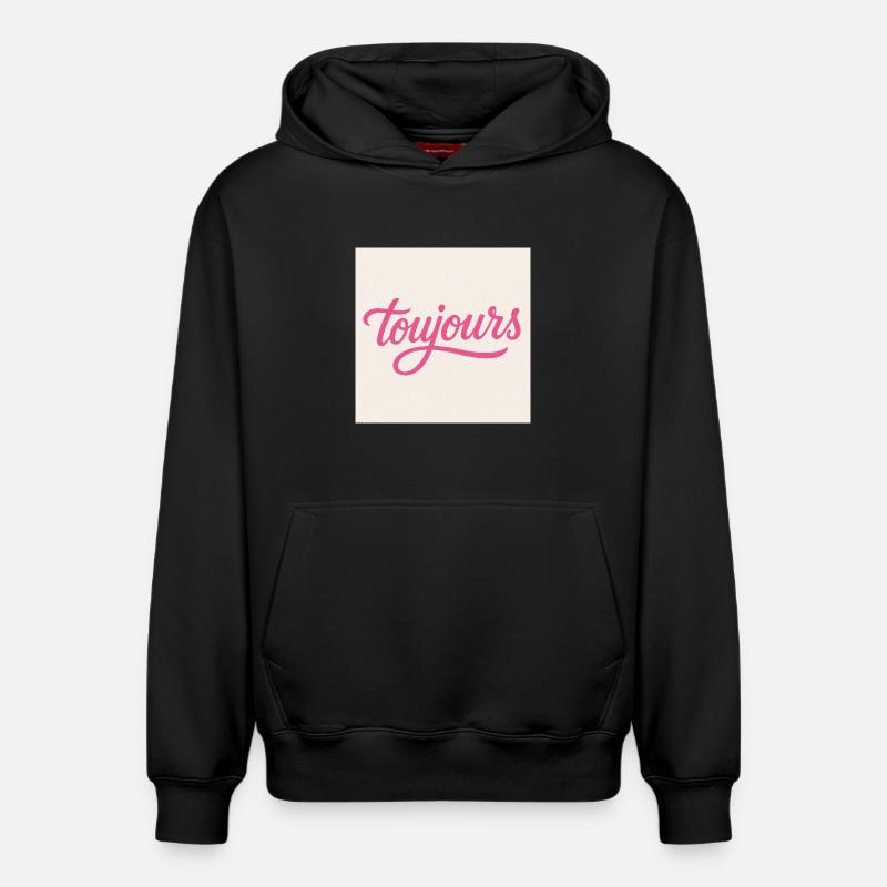 Toujours Pink Script - Sweat à capuche unisexe décontracté en coton biologique – de SPREAD - noir