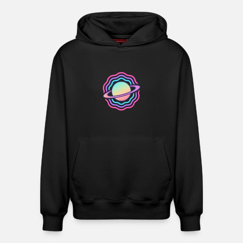 Cosmic Planet Sphère Galactique Stylisée - Sweat à capuche unisexe décontracté en coton biologique – de SPREAD - noir