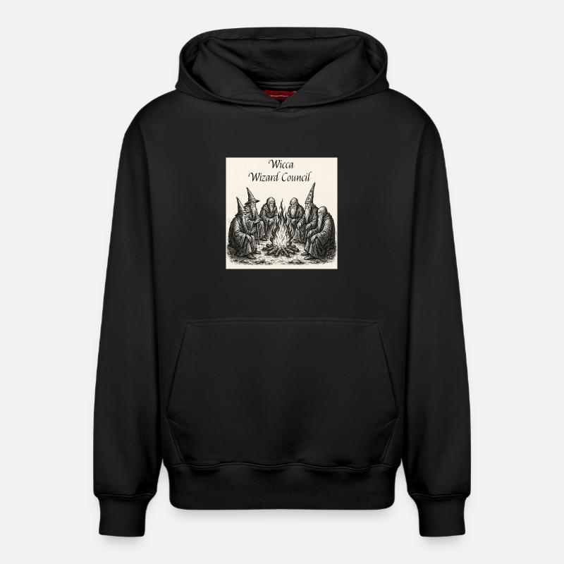 Wicca Wizard Council - Sweat à capuche unisexe décontracté en coton biologique – de SPREAD - noir