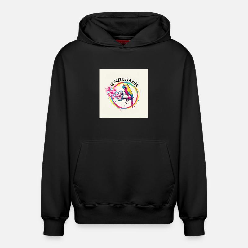 Perroquet Buzz  - Sweat à capuche unisexe décontracté en coton biologique – de SPREAD - noir