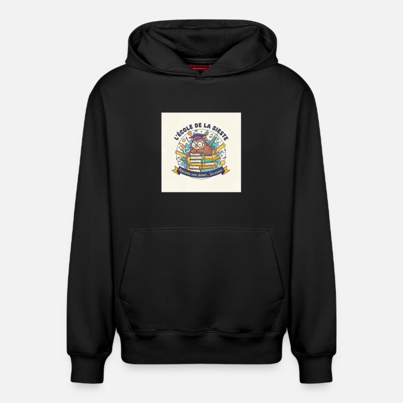 Schule der Eule Nickerchen Schüler - Relaxed Unisex Organic Hoodie – von SPREAD - Schwarz
