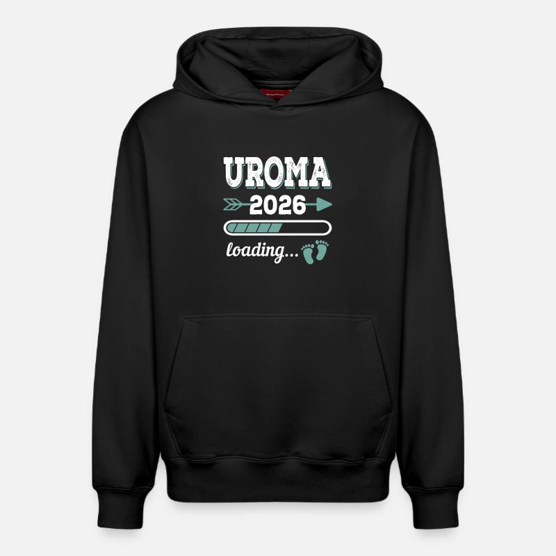 Uroma 2026 Loading Werdende Urgroßmutter Geschenk - Relaxed Unisex Organic Hoodie – von SPREAD - Schwarz