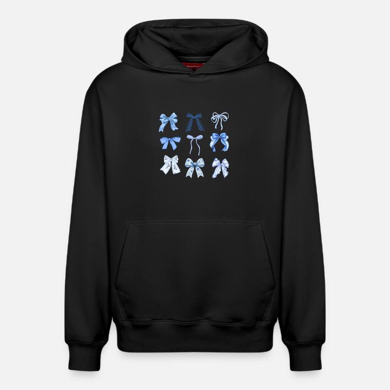 Noeuds bleus  - Sweat à capuche unisexe décontracté en coton biologique – de SPREAD - noir